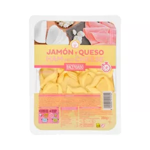 Pasta fresca tortellini jamón y queso Hacendado Mercadona