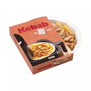 Patatas fritas con carne kebab y salsa Hacendado Mercadona