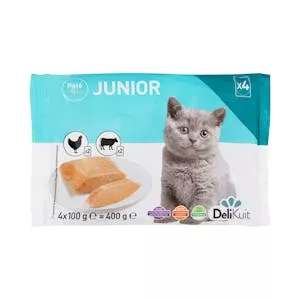 Paté gato júnior Delikuit con pollo y ternera Mercadona