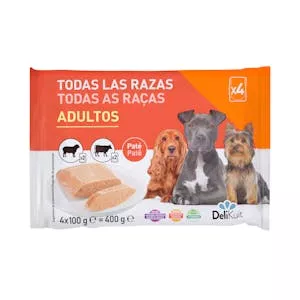 Paté perro adulto Delikuit con ternera y cordero Mercadona