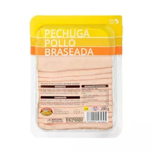 Pechuga de pollo braseada Hacendado finas lonchas Mercadona
