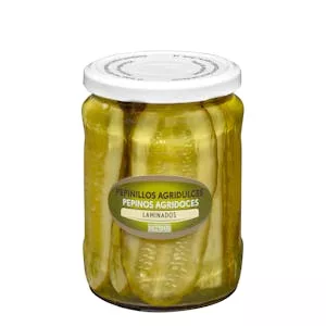 Pepinillos agridulces laminados Hacendado Mercadona