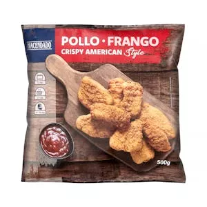 Pollo marinado rebozado Crispy American Style Hacendado ultracongelado Mercadona