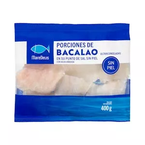 Porciones de bacalao sin piel MareDeus ultracongeladas Mercadona