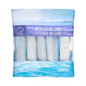 Porciones de merluza del Cabo sin piel Hacendado ultracongeladas Mercadona