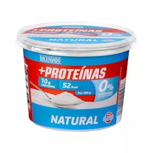 Postre lácteo natural +Proteínas Hacendado 0% m.g 10 g proteínas Mercadona