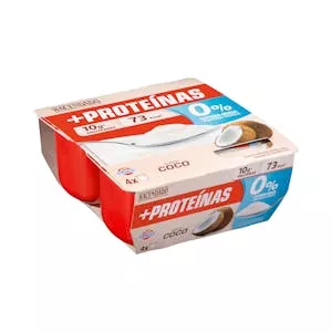 Postre lácteo sabor coco +Proteínas Hacendado 0% m.g 10 g proteínas Mercadona