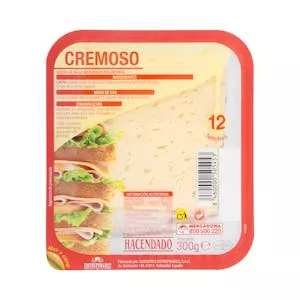 Queso lonchas cremoso de vaca Hacendado Mercadona