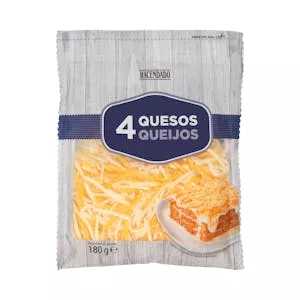 Queso rallado 4 quesos Hacendado Mercadona