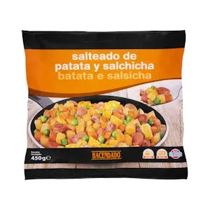 Salteado de patata y salchicha Hacendado ultracongelado Mercadona