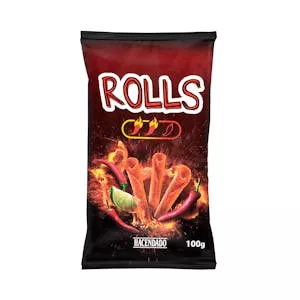 Snack frito Rolls sabor chili y lima Hacendado picante Mercadona