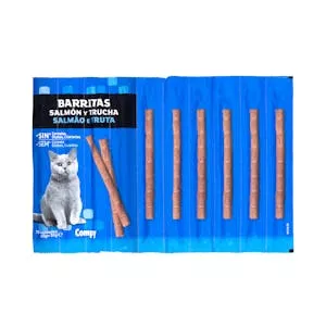 Snack gato barritas Compy de salmón y trucha Mercadona