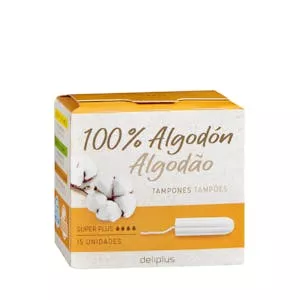Tampones super plus Deliplus 100% algodón Mercadona