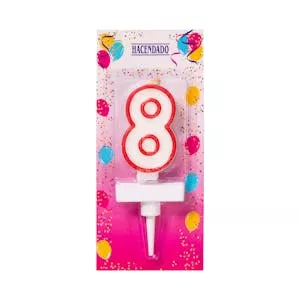 Vela de cumpleaños 8 Hacendado Mercadona