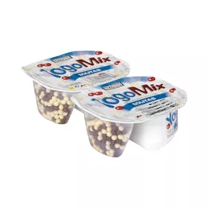 Yogur azucarado YogoMix Bolitas Hacendado con bolitas chocolateadas Mercadona