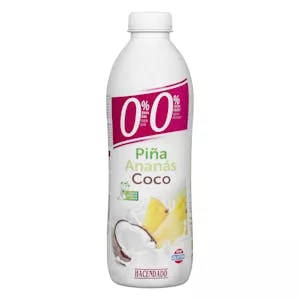 Yogur líquido desnatado Piña y Coco Hacendado 0% m.g 0% sin azúcares añadidos Mercadona
