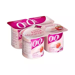 Yogur sabor fresa Hacendado 0% m.g 0% sin azúcares añadidos Mercadona