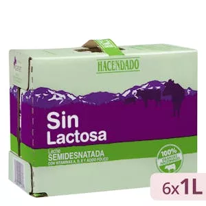 Precio Leche semidesnatada sin lactosa Hacendado Mercadona