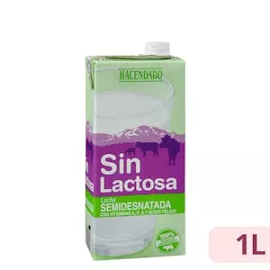 Leche semidesnatada sin lactosa Hacendado