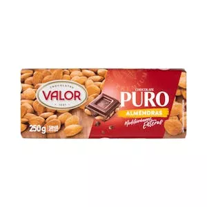 Precio Chocolate puro Valor con almendras enteras Mercadona