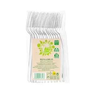 Precio Tenedores de plástico Bosque Verde reutilizables Mercadona