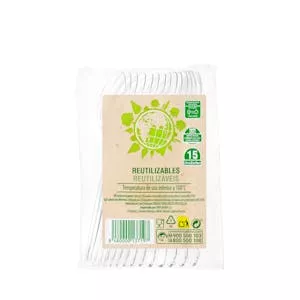 Precio Cucharas postre de plástico Bosque Verde reutilizables Mercadona
