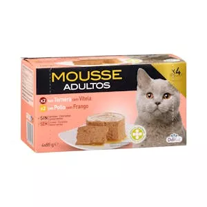 Precio Mousse con ternera y pollo gato adulto Delikuit Mercadona