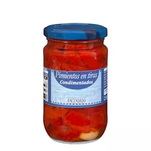 Precio Pimientos en tiras condimentados Hacendado Mercadona