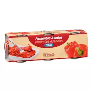 Precio Pimientos rojos asados Hacendado en tiras extra Mercadona