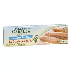 Precio Filetes de caballa del sur bajo contenido en sal Hacendado en aceite de oliva Mercadona
