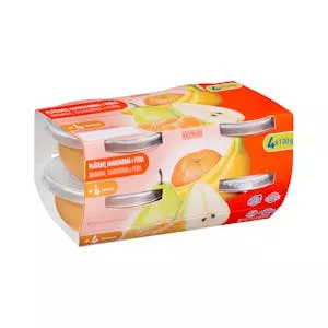 ¿Cuánto vale Papilla plátano, mandarina y pera +4 meses Hacendado +4 meses Mercadona