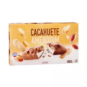 Helado barrita sabor cacahuete Hacendado con cobertura de chocolate con leche