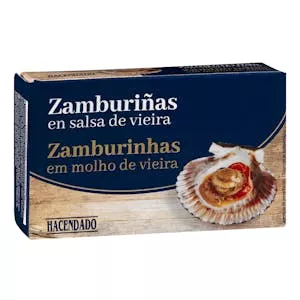 Precio Zamburiñas en salsa de vieira Hacendado Mercadona