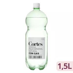 Precio Agua mineral con gas grande Cortes Mercadona