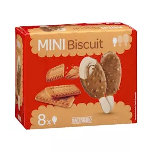 Helado mini bombón Biscuit Hacendado con galleta caramelizada