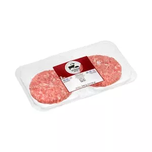 Burger de vacuno y cerdo con jamón y cebolla caramelizada