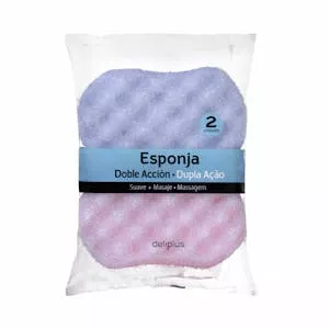Esponja de baño doble acción suave masaje Deliplus