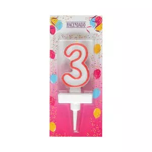 Vela de cumpleaños 3 Hacendado