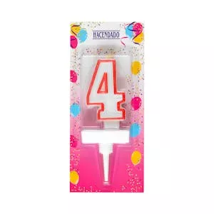 Vela de cumpleaños 4 Hacendado