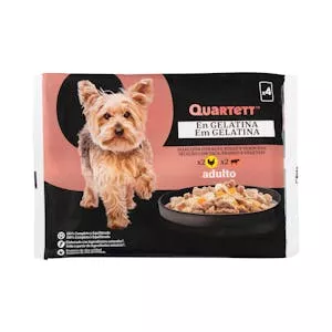 ¿Cuánto vale Gelatina perros adultos Quartett con buey, pollo y verduras Mercadona
