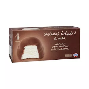 Castañas heladas de nata Hacendado