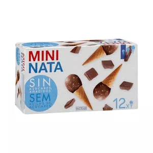 Helado mini cucurucho nata Hacendado sin azúcares añadidos
