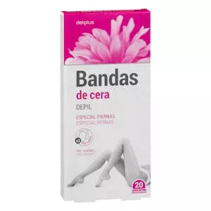 Bandas de cera especial piernas Deliplus piel sensible