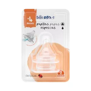 Tetina silicona papillas espesas Deliplus +4 meses