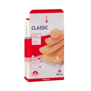 Tiras adhesivas protectoras Classic color beige Deliplus surtidas, elásticas y transpirables