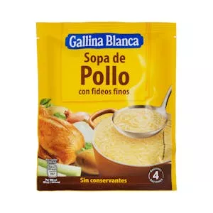 Histórico Precio Sopa de pollo Gallina Blanca con fideos finos