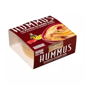 Hummus de garbanzos Hacendado con pimiento del piquillo asado