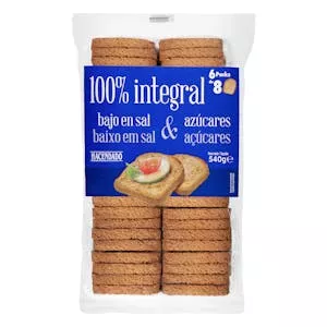 Histórico Precio Pan tostado 100% integral bajo en sal y en azúcares Hacendado