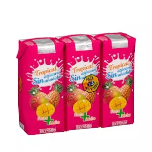 Fruta + leche tropical Hacendado sin azúcares añadidos