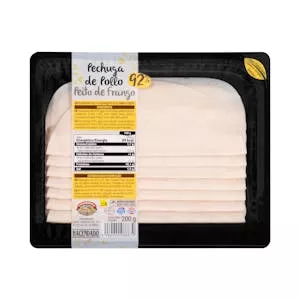 Precio Pechuga de pollo 92% Hacendado lonchas Mercadona